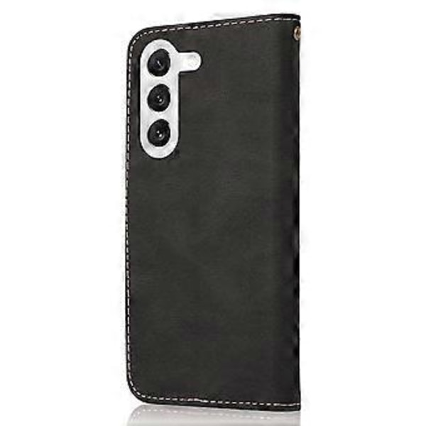Cover til Samsung Galaxy A26 5G Farvesplejsning Pung Stativ Læder Telefonetui med Håndledsrem (Stil D)