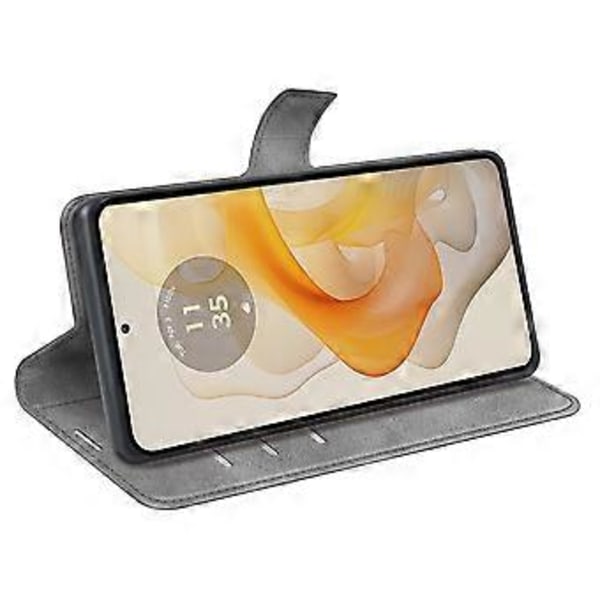 Til Motorola Moto G Stylus 5G (2024) Stand Case Anti-Scratch Kalvetekstur Læder Telefon Cover (Style D)