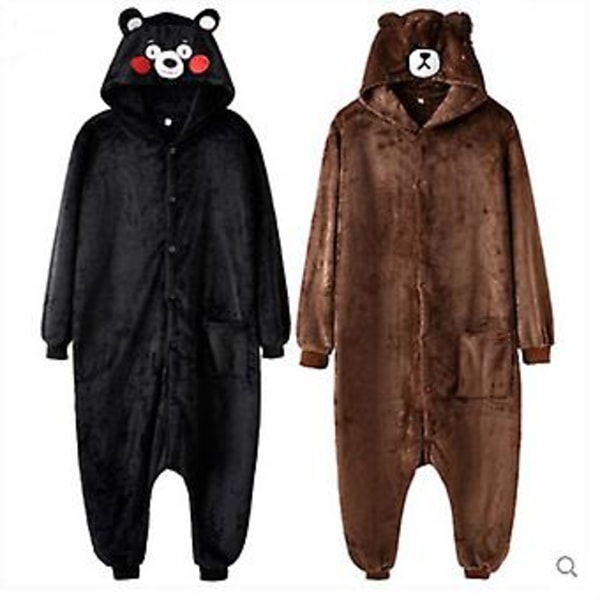 Flanellbjørne-onesie kigurumi kumamon dyrepyjamas beste gave cosplay kostymer jumpsuit glidelås S