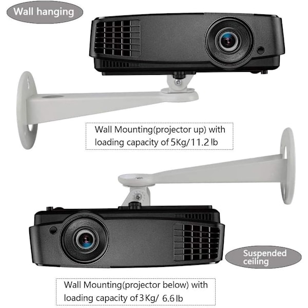 Mini veggmontert videoprojektor, 6,3-7,87 tommer - M4 skrue - 360°