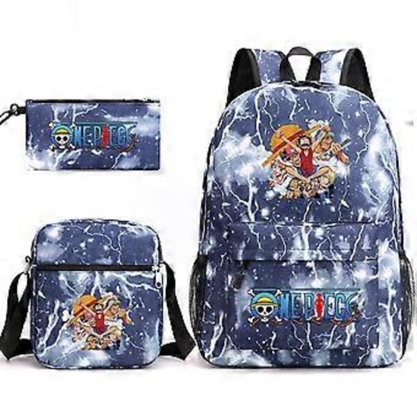 One Piece -koulukassit, -reppu, -kynäkotelo ja -olkalaukku, 3-osainen setti _44
