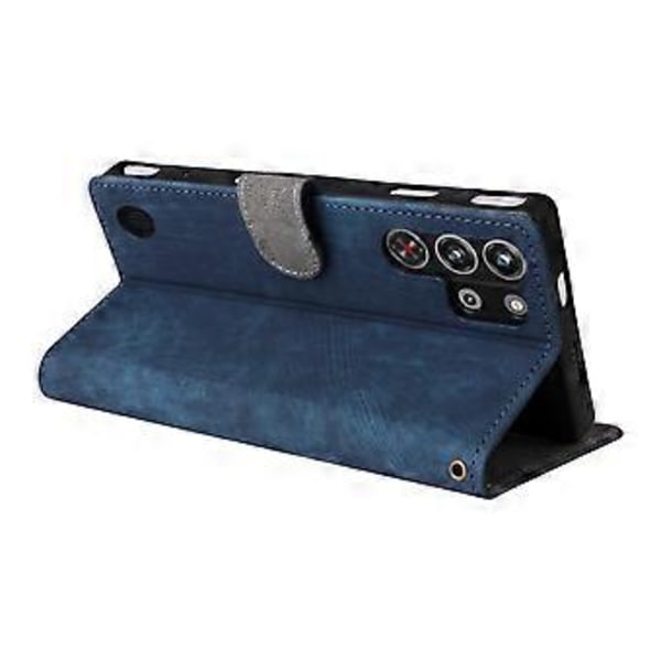 Til ZTE nubia Red Magic 10 Pro 5G/10 Pro+ 5G Wallet Case RFID-blokering PU Læder Cover Stand View (Blå)