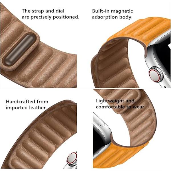 Kompatibel med Apple Watch8 läderarmband 38/40/41mm, läder Wa