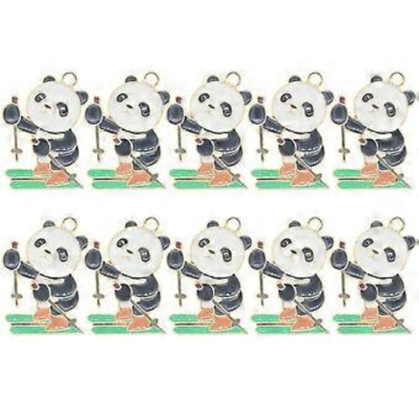 10 stk. Sødt Panda Vedhæng Rygsæk Vedhæng DIY Panda Nøglering Taske Vedhæng (0,2X2X2,7CM)