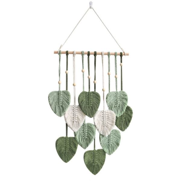 Blad Macrame Vägg Hängande Boho Rum Heminredning Vävda Estetiska Wa