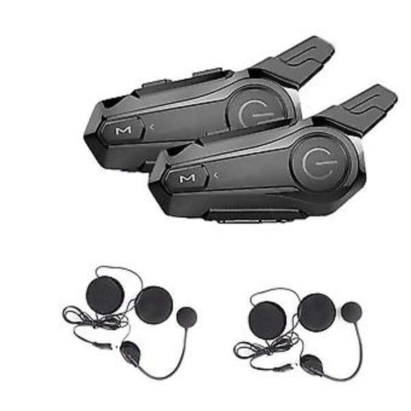 2 st Bluetooth Intercom Motorcykel Halvhjälm Bluetooth Headset För 2 Förare Intercomunicador Trådlöst Headset