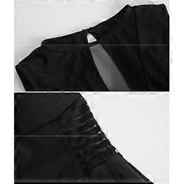 QQDD Dam Baddräkt i Ett Stycke Mesh V-ringad Baddräkt Magkontroll Baddräkt (XL)