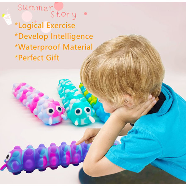 Rabatt Nye 3D Anti-Trykk Klem & Magisk Kattlarve Blekksprut Sugkopp Sansestimulerende Leke Autistiske Pop Fidget Leke for Barn & Voksne (2 stk)