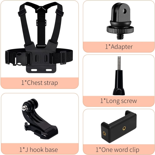 Sele för GoPro, 5-i-1 för GoPro Accessories Kit, kompatibel
