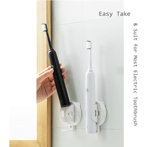 (2 st) Enkel väggmonterad elektrisk tandborsthållare för de flesta E