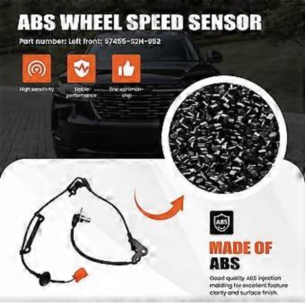 ABS Hjulhastighetssensor Vänster Fram 57455-S2H-952 57455S2H952 för -V 1.6 16V 1999-