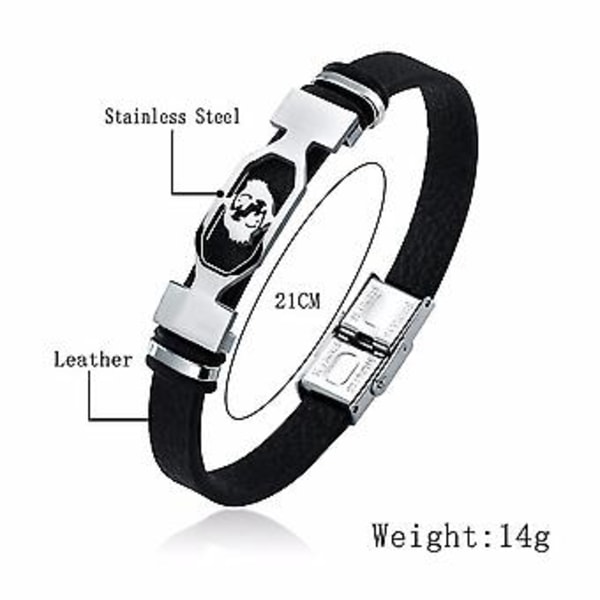 12 Konstellation Rustfrit Stål Manschet Armbånd Mænd Kvinder Zodiac Tegn Sort Læder Wrap Armbånd Smykker Pulseras Hombre (Vandmand)