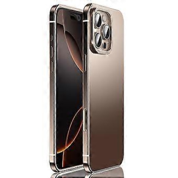 IM-CHEN Etui til iPhone 16 Pro Max, rustfrit stålramme + gennemsigtigt PC-bagcover (Style A)