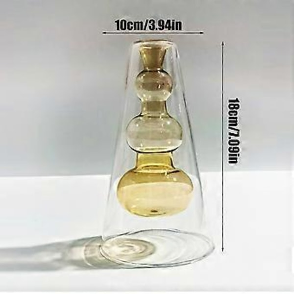 Retro Glas Vase Nordisk Blomsterarrangement Hydroponisk Beholder Multifunktionel Elegant Aromaterapi Flaske til Hjemmedekor ( )