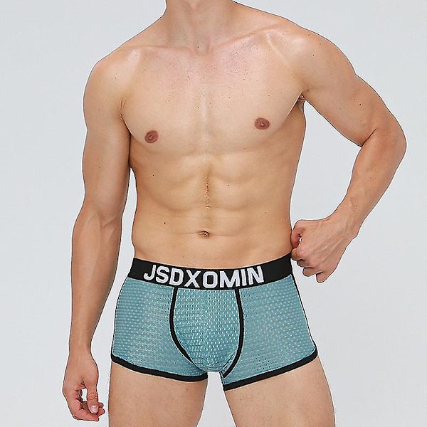 Herrarnas full mesh is silke underkläder sport underkläder andas cool och bekväm boxare huvud herrarnas mid-waist boxare byxor-svart-xxxxl