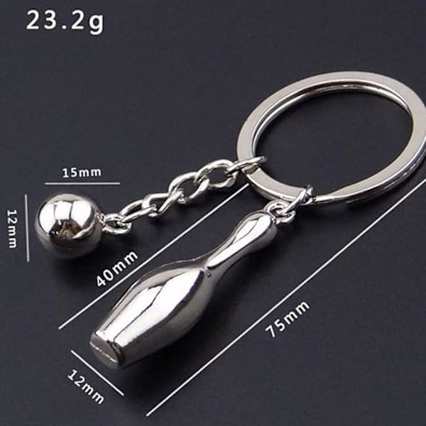 Metal Bowling Ball Keychain Heavy Duty Car Key Ring - 2 kpl:n pakkaus