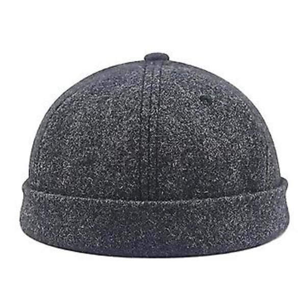 Vinter Stor Størrelse Beret Caps Pappa Stor Størrelse Filt Skull Cap Menn Og Kvinner Hip Hop Pluss Størrelse Ull Beanie Hatter 56-60cm 60-68cm (Marineblå)