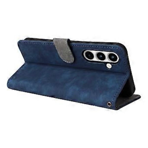 Læder Wallet Case med RFID-blokering til Samsung Galaxy A35 5G - Blå (Blå)