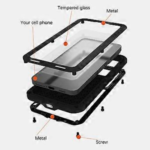 LOVE MEI Deksel til Samsung Galaxy S24 Metall+Silikon Telefondeksel med Herdet Glass Film - Grønn(Grønn)