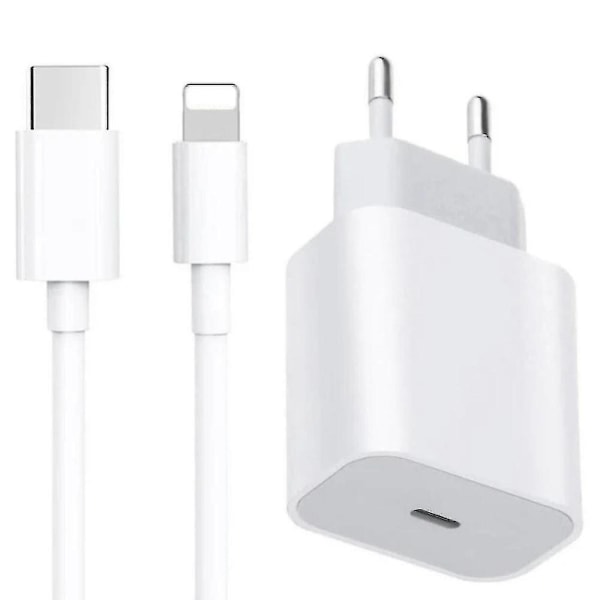 Compatible Iphone 20w Charger Apple 11/12/13 Usb-c To Lightning Power Adapter 1m Data Cable Eu Plug