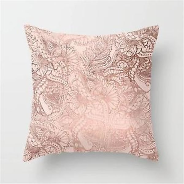 Geometrisk Roséguld Kuddfodral Sovrum Kuddeöverdrag Säng Soffa Heminredning (Rosa R)