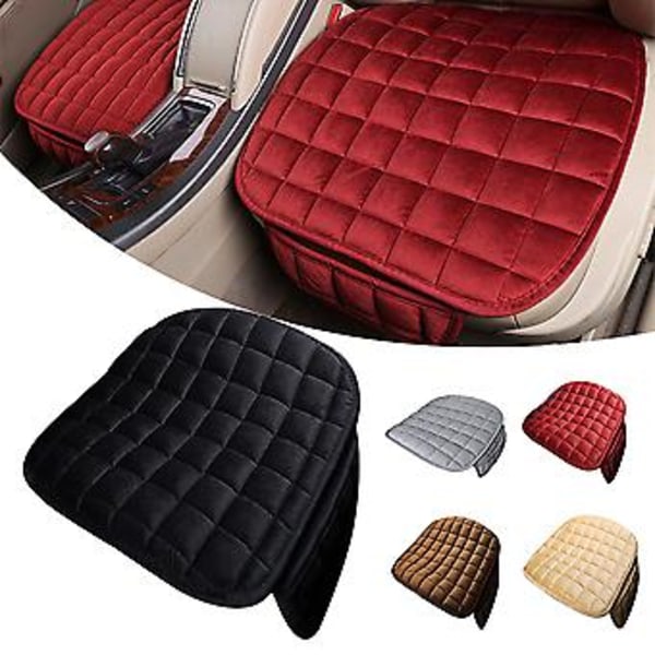 Fastsitskudde för bilens framsäten i enfärgad design, halkfri bas, andningsbar, bilinteriörtillbehör (Beige)