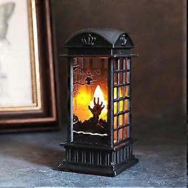 Halloween LED-Lanterne - Spooky Hjemmedekoration! Skab en Spøgelsesagtig Atmosfære med denne Uhyggelige Lanterne Et Must-Have for Halloween-Entusiaster