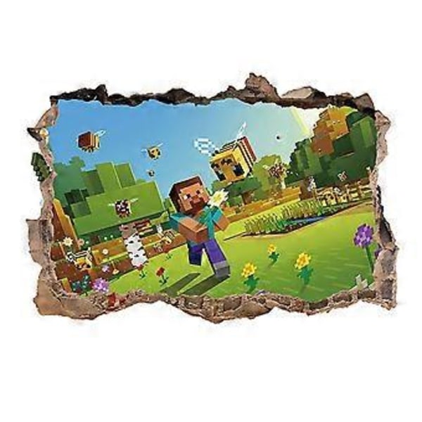 (F) Väggdekaler, 3D Söta Väggdekaler Tecknad Spel Väggdekal Vinyl Väggdekaler Pojkar Flickor Självhäftande Väggdekal för Sovrum Vardagsrum De