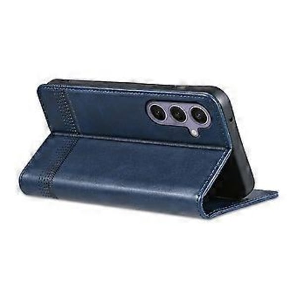 AZNS Etui til Samsung Galaxy A26 5G, PU-læder med kohudtekstur, tegnebog telefoncover - Blå (Blå)