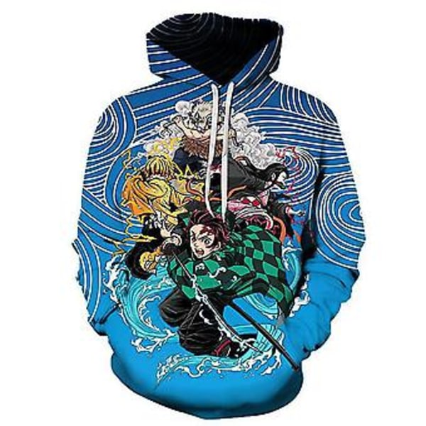 Demon Slayer Anime Unisex Hoodie Gensere Topper Fans Gave For Menn Kvinner Pullover Gensere Lange Ermer (4XL D)