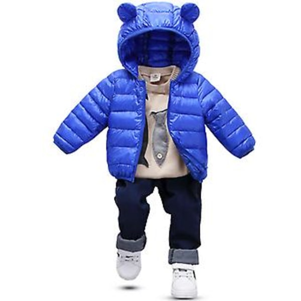 Barn Hoodie Dunjacka Pojkflickor Toddler Vinter Zippade Vadderade Jackor Ytterkläder (4-5 år)