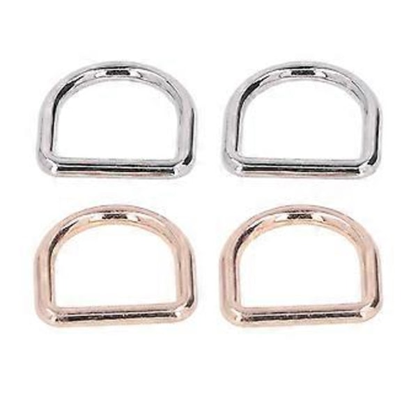 120 st Metall D-ringar Sömlös Gränssnitt Stark Lastbärande Guld Silver Rostsäkra D-spänneklämmor för DIY Nyckelringar Bälten
