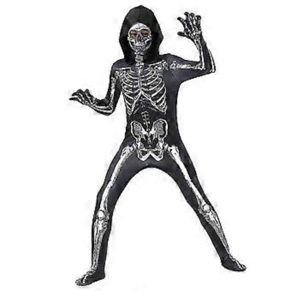 Kids Halloween Skeleton Tights Carnival Party Masquerade Cosplay Costume Z (L )