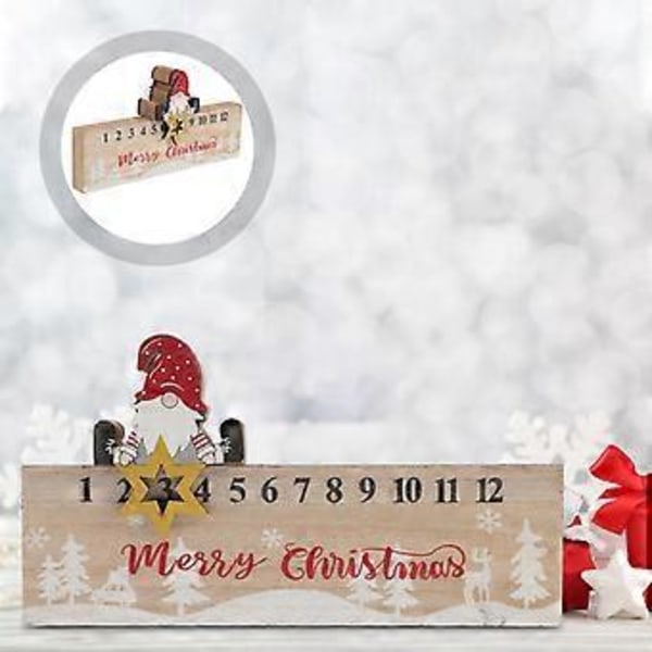 1 stk. Julekalender Ornament Julemand Nedtælling Dekorationer (Khaki)