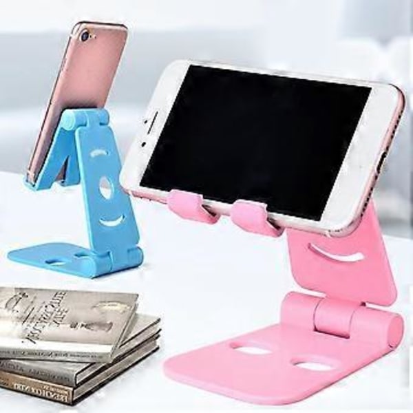 3-pakning Montert Sammenleggbar Telefonholder, Justerbar Vinkel Skrivebord Mobiltelefonstativ, Kompatibel med Apple Samsung/Huawei/og Andre Smarttelefoner (4-9.7 tommer)