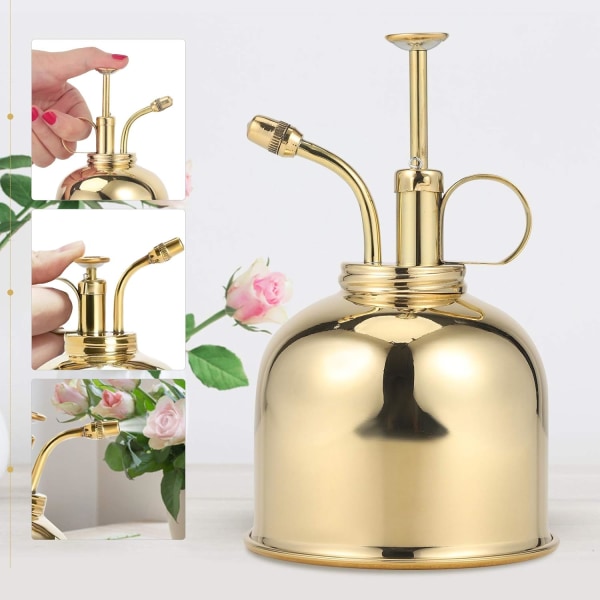 300 ml Retro mässingskanna Vintage koppar metallträdgårdsspruta