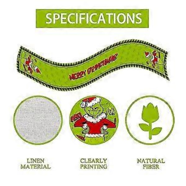 Jul Grinchen Stal Bordslöpare Duk Julhelg Hem Kök Matsal Dekor -NMAOV( B)
