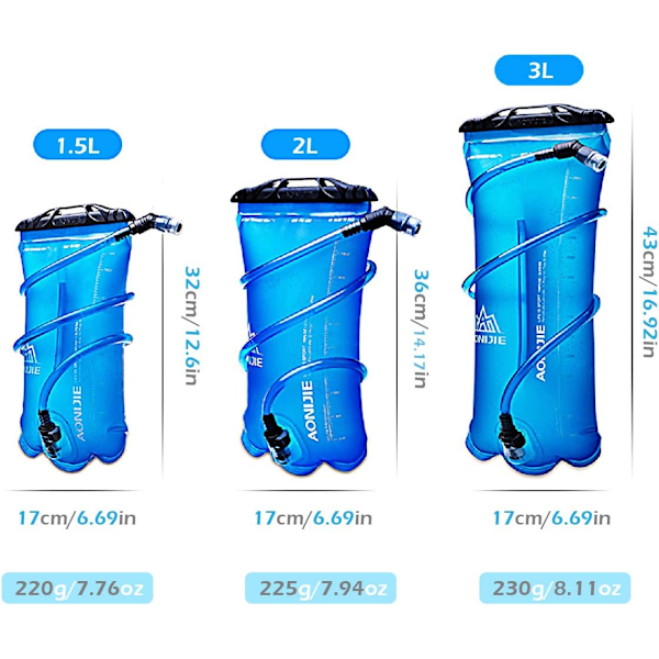 Vattenpåse 2L Hydrationspåse Mjuk Vattenbehållare Vattenpåse
