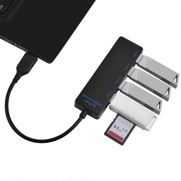 USB C til 4 USB3.0-port-hubs til 5 Gbps hurtig datasynkronisering og enhedsoplader til kontorbrug