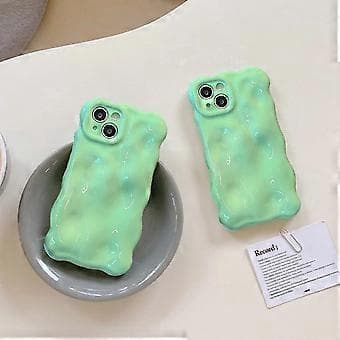 Fodral för iPhone 12 Pro, Söt Enfärgad Lockig Vågsformad Stötsäker TPU Bumper Telefonfodral