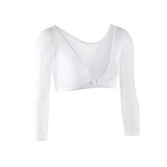 Kvinner Tynnere Slankere Armbekledning Wrap Crop Topper Base (XL Hvit)