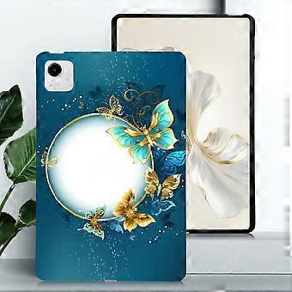 För Honor Pad X9a TPU Skal Mönstertryck Slim Tablet Skyddsfodral (Fjärils Krans)