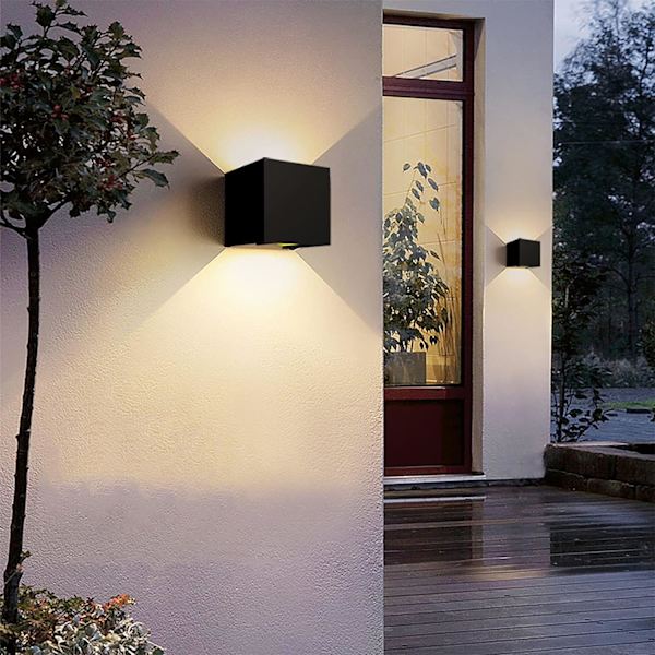 2-pack LED-vägglampa för inomhus- och utomhusbruk, modern utomhusvägglampa Bla