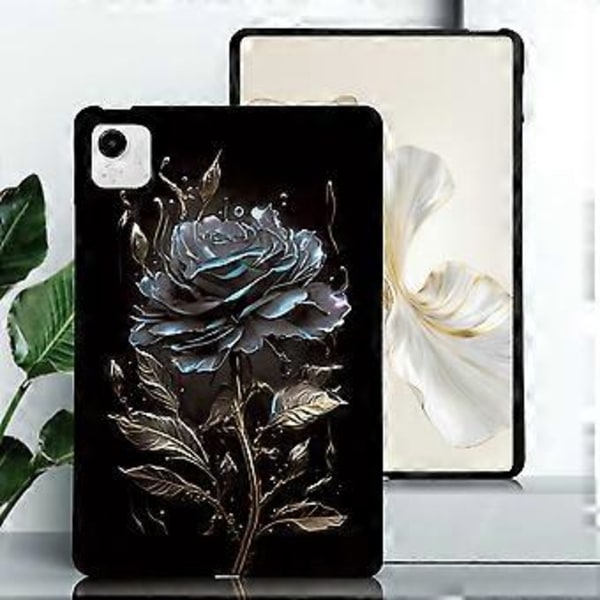 Honor Pad X9a TPU -kotelo, kuvioitu, ohut tablettisuojus (Musta Ruusu)