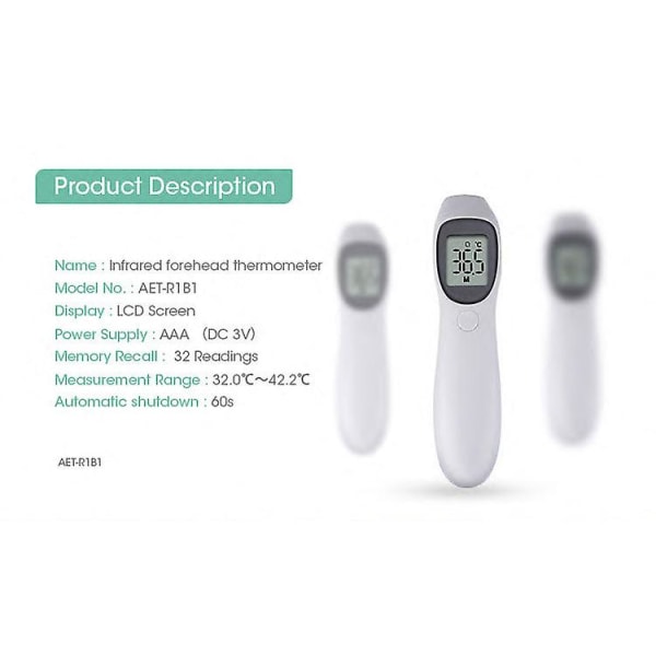 Ny panntemperatur Örontemperatur Dubbel användningstermometer Infraröd termometer Beröringsfri termometer