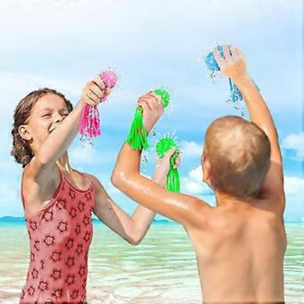 Blæksprutte Vandbolde, Sæt af 3, Gummi Badelegetøj til Børn, Sanseligt Stressaflastende Pool Legetøj til Børn, Søde Gaveposefyld, Pink, Blå og Grøn