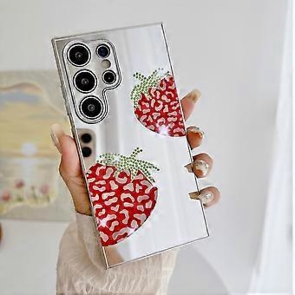 Til Samsung Galaxy S24 Ultra Cover IMD Sølvfinish TPU+PC Rhinestone Dekoreret Telefon Cover (Style B)