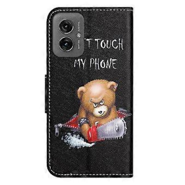 Til Motorola Moto G55 5G Etui Kryds Tekstur Læder Telefon Cover Mønster Print (Stil A)