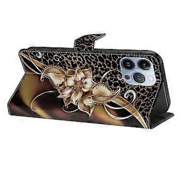 Til iPhone 16 Pro Max Cover PU Læder Wallet Flip Cover med Ståfunktion (Style C)