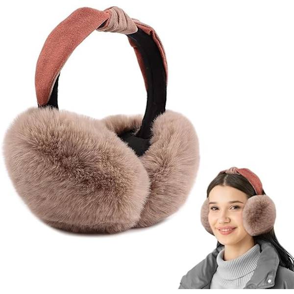 Justerbara vinteröronmuffar - Khaki, Varma Vikbara Utomhusöronmuffar